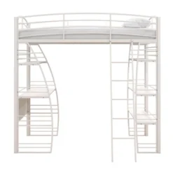 Andy Metal Loft Bed With Integrated Desk And Shelves - Room & Joy -Room & Joy GUEST 66a85b49 e45f 448a b9d1 30cab863f9bb