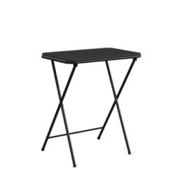5pc Multi-Purpose Folding TV Tray Set Vinyl Top Black - Room & Joy -Room & Joy GUEST 6772bfab c9e5 4f2a 9e5a 27ee6f2cc96b