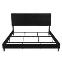 King Jena Faux Leather Upholstered Bed Black - Room & Joy -Room & Joy GUEST 6835dcf2 17b8 46f3 93da fb6c31db4e0d