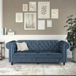 Finnley Velvet Upholstered Sofa Futon - Room & Joy