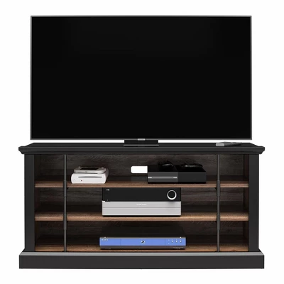 Hoffman Rustic TV Stand For TVs Up To 50" Black And Walnut - Room & Joy 5 Hoffman Rustic TV Stand For TVs Up To 50" Black And Walnut - Room & Joy - Image 3