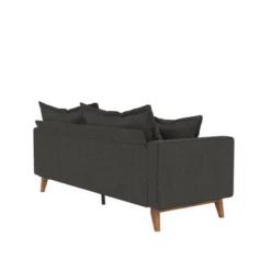 Maryan Pillowback Wood Stretcher Sofa Gray Linen - Room & Joy -Room & Joy GUEST 6e4340a9 89e0 4a3d 8dcd 5ab000c042cf