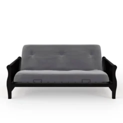 Full Chester Wood Arm Futon Frame With 8" Polyester Mattress - Room & Joy -Room & Joy GUEST 718ca4ef 5e5e 4f05 9820 f8ad2acbf17b