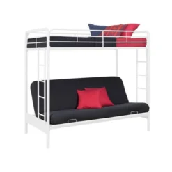 Twin Over Futon Leonora Metal Bunk Bed - Room & Joy -Room & Joy GUEST 76cf0e2e 460c 4440 a614 07c4081f1d91