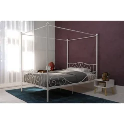 Twin Clara Metal Bed White - Room & Joy -Room & Joy GUEST 7769d9ba 5482 4c97 a62a fb0d5c25f3c8