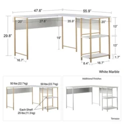 Woodbury L Desk Terrazzo - Room & Joy -Room & Joy GUEST 78681fbc 3711 4910 bc25 23a3984f7cf7