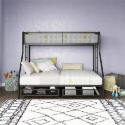 Room & Joy 40 Twin Over Full Jeremy Bunk Bed With Storage Drawers Black - Room & Joy