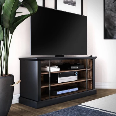 Hoffman Rustic TV Stand For TVs Up To 50" Black And Walnut - Room & Joy 4 Hoffman Rustic TV Stand For TVs Up To 50" Black And Walnut - Room & Joy - Image 2