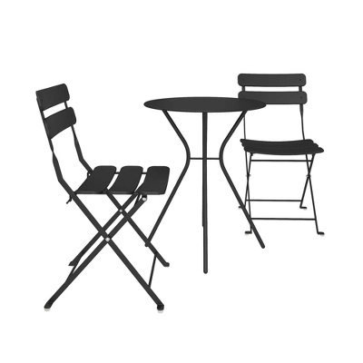 3pc Bistro Set With Folding Chairs - Room & Joy 3 3pc Bistro Set With Folding Chairs - Room & Joy - Image 2