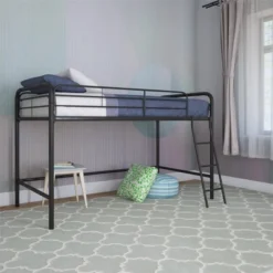 Adeline Junior Metal Loft Bed Black - Room & Joy -Room & Joy GUEST 7d345516 2f69 4143 8787 59ae9c85314c
