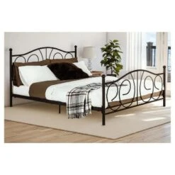 Queen Vanessa Metal Bed Bronze - Room & Joy -Room & Joy GUEST 806cb406 e766 4ece 8be2 fb1b9b2ffe11