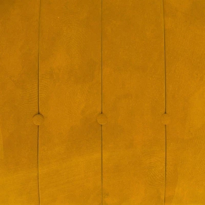 Isabella Tufted Accent Chair Mustard Yellow Velvet - Room & Joy 8 Isabella Tufted Accent Chair Mustard Yellow Velvet - Room & Joy - Image 6