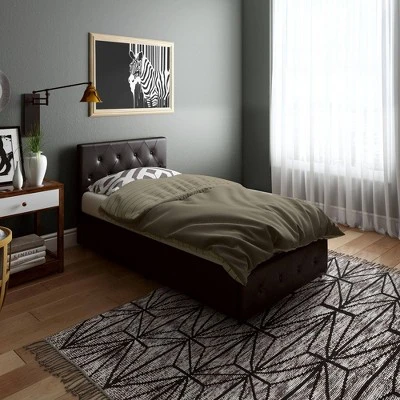 Dalia Faux Leather Upholstered Bed With Storage Black - Room & Joy 9 Dalia Faux Leather Upholstered Bed With Storage Black - Room & Joy - Image 8