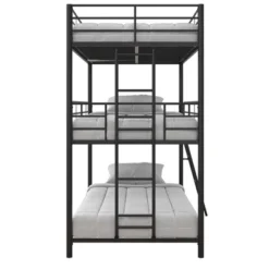 Triple Twin Zeke Metal Bunk Bed - Room & Joy -Room & Joy GUEST 886c083f 423b 46b7 9c36 02efeef6e131
