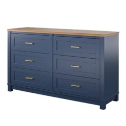 Henry 6 Drawer Walnut Top Wide Dresser Navy - Room & Joy -Room & Joy GUEST 8a27a0ac 8d32 44a2 946b 55840ff81971