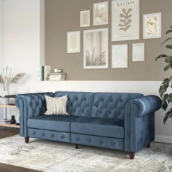 Finnley Velvet Upholstered Sofa Futon - Room & Joy 19 Finnley Velvet Upholstered Sofa Futon - Room & Joy -Room & Joy GUEST 8c247493 12e4 4ec0 bb38 015212c36b92