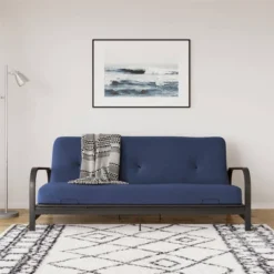 Full Axton Metal Arm Futon Frame With Mattress - Room & Joy -Room & Joy GUEST 9266b347 bba4 4602 b874 619958f3afe5