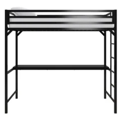 Twin Max Metal Loft Bed With Desk Black - Room & Joy -Room & Joy GUEST 94d1c0bd 989c 4cb6 be10 7262b8d2bae1