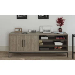 Somerton Credenza TV Stand For TVs Up To 70" Light Brown Oak - Room & Joy -Room & Joy GUEST 962e5f38 20f5 4fab af99 dce241228827