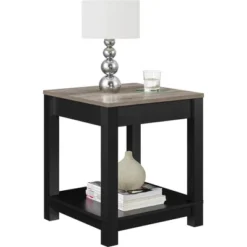 Paramount End Table Black/ Sonoma Oak - Room & Joy