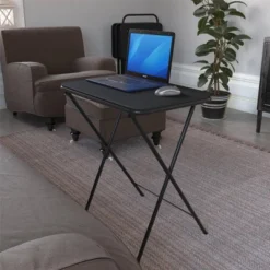 5pc Multi-Purpose Folding TV Tray Set Vinyl Top Black - Room & Joy -Room & Joy GUEST 9a6cedc4 e948 48c5 9112 e467f77501d1