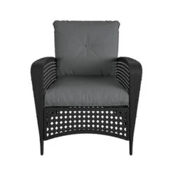 2pk Steel Woven Wicker Lounge Chairs With Cushions - Black/Gray - Room & Joy -Room & Joy GUEST 9f5b3085 93b6 44d6 bef1 0b40c565b8d5