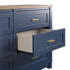 Henry 6 Drawer Walnut Top Wide Dresser Navy - Room & Joy -Room & Joy GUEST 9fdb10ac d25e 4aa4 a3e3 7fddd0b13ccb