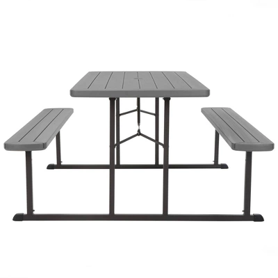 6' Intellifit Folding Blow Mold Rectangle Picnic Table - Room & Joy 4 6' Intellifit Folding Blow Mold Rectangle Picnic Table - Room & Joy - Image 2