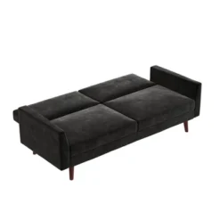 Jayce Mid-Century Modern Coil Futon Black Velvet - Room & Joy 12 Jayce Mid-Century Modern Coil Futon Black Velvet - Room & Joy -Room & Joy GUEST a73aa9c0 eea1 4633 b71d 287f63fac3ff