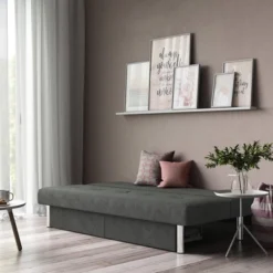 Saddie Futon With Storage Drawers Gray - Room & Joy -Room & Joy GUEST aa2674fd eacd 4cca 89b7 8d480daf02b7