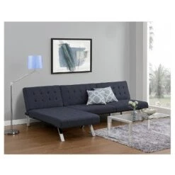Eve Velvet Upholstered Convertible Futon - Room & Joy -Room & Joy GUEST aba4d434 8bff 4ebf 90a7 60ba9040561a