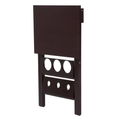 Wood Folding Wine Rack With Removable Tray Espresso - Room And Joy 9 Wood Folding Wine Rack With Removable Tray Espresso - Room And Joy - Image 7