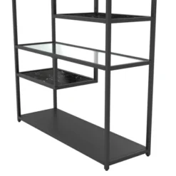 72" Eos Bookcase Etagere Marble/Glass Black - Room & Joy -Room & Joy GUEST afe8561a 3c3c 41f8 b8b0 7828f1dd0638
