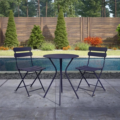 3pc Bistro Set With Folding Chairs - Room & Joy 6 3pc Bistro Set With Folding Chairs - Room & Joy - Image 5