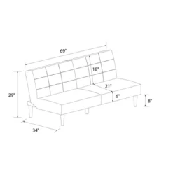 Bowie Upholstered Futon - Room & Joy -Room & Joy GUEST b47d8c3d 4ff2 41ac ad4d ae7ed6219b5d