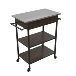 Reida Industrial Kitchen Cart Brown - Room & Joy -Room & Joy GUEST b9059006 37c9 4226 8989 6e80d4324b42