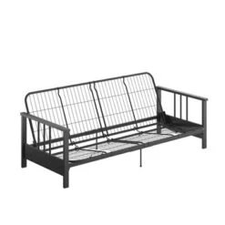 Full Anders Metal Arm Futon With 6" Microfiber Mattress - Room & Joy -Room & Joy GUEST b9527eca 00ae 4917 a7dc 5ec9a7de04c0