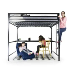 Twin Max Metal Loft Bed With Desk Black - Room & Joy -Room & Joy GUEST c1bcfe2b 9481 4168 afec 5259fe7c9c77
