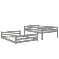 Full Over Full Alaina Floor Wood Bunk Bed - Room & Joy -Room & Joy GUEST c24be05e f164 485e 808a c4d07721356f