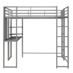 Twin Adele Loft Bed With Desk Silver - Room & Joy -Room & Joy GUEST c8e856c7 ec30 4b23 af8a fb207b083c23