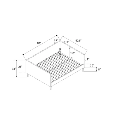Queen Fabio Mid-Century Daybed Queen Gray Linen - Room & Joy 11 Queen Fabio Mid-Century Daybed Queen Gray Linen - Room & Joy - Image 9