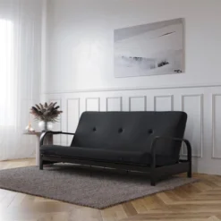 Full 6" Mae Thermobonded High Density Polyester Fill Futon Linen Mattress - Room & Joy