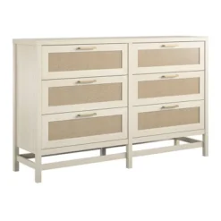 Latta 6 Drawer Dresser With Faux Rattan Ivory Oak - Room & Joy -Room & Joy GUEST cb1fa196 7596 4aa3 878e e6c5f43d055f