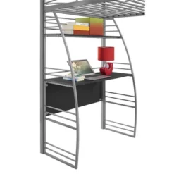 Andy Metal Loft Bed With Integrated Desk And Shelves - Room & Joy -Room & Joy GUEST ceb23394 0a42 401d 9449 82e73fa57fc1