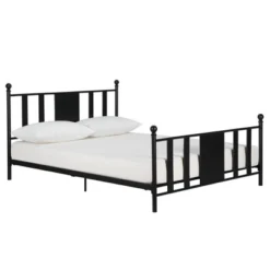 Lisa Contemporary Metal Bed Black - Room & Joy -Room & Joy GUEST cef645cf ca10 471d ad08 f0a168bad22b