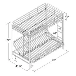 Twin Over Futon Leonora Metal Bunk Bed - Room & Joy -Room & Joy GUEST d01eafd8 b62a 4150 8e45 fb255b251dd5