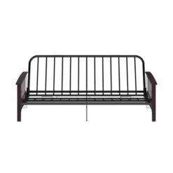 Full Size Holly Espresso Wood Arm Futon Frame With 6" Microfiber Mattress Tan - Room & Joy -Room & Joy GUEST d053ce8c 5fb2 4b1c bc82 7d4b62fc276f