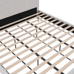 Venus Tufted Upholstered Bed Gray Linen - Room & Joy -Room & Joy GUEST d6337d6d ea37 40bf 91bb 6bb735060d05