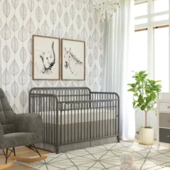 Room & Joy Emma 3-in-1 Convertible Metal Crib JMPA Certified - Gray -Room & Joy GUEST d792e25b 70f1 444d b3f7 0014222244cc