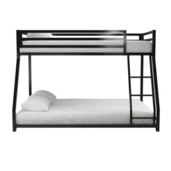 Twin/Full Max Metal Bunk Bed Black - Room & Joy -Room & Joy GUEST da747eff caba 48c5 bea3 2c8ec1726e91